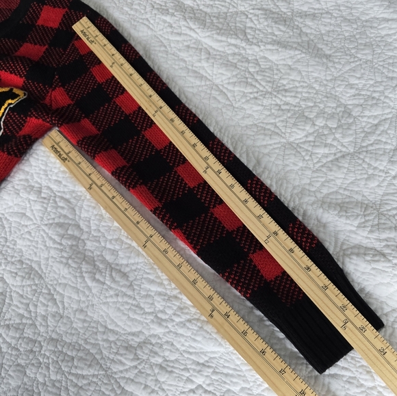 Disney X Forever 21 Mickey Crested Varsity Sweater Cardigan Buffalo Plaid - Picture 9 of 15